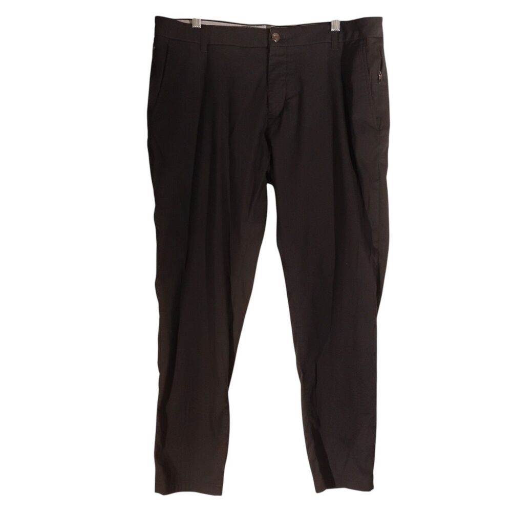 Bird Dogs pants mens 38x30 black golf dress flat front chino stretch casual